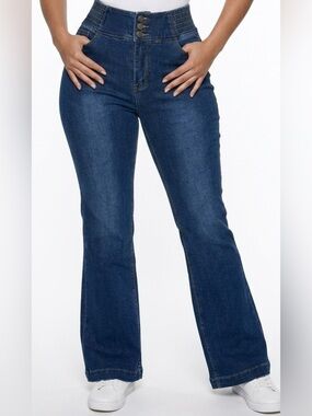OTTO Dark Blue High-Waist Flared Jeans